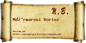 Mármarosi Borisz névjegykártya